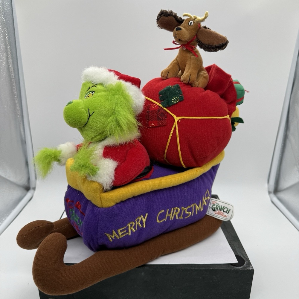 Dr. Seuss How the Grinch Stole Christmas Singing Dancing Sleigh Ride Plush